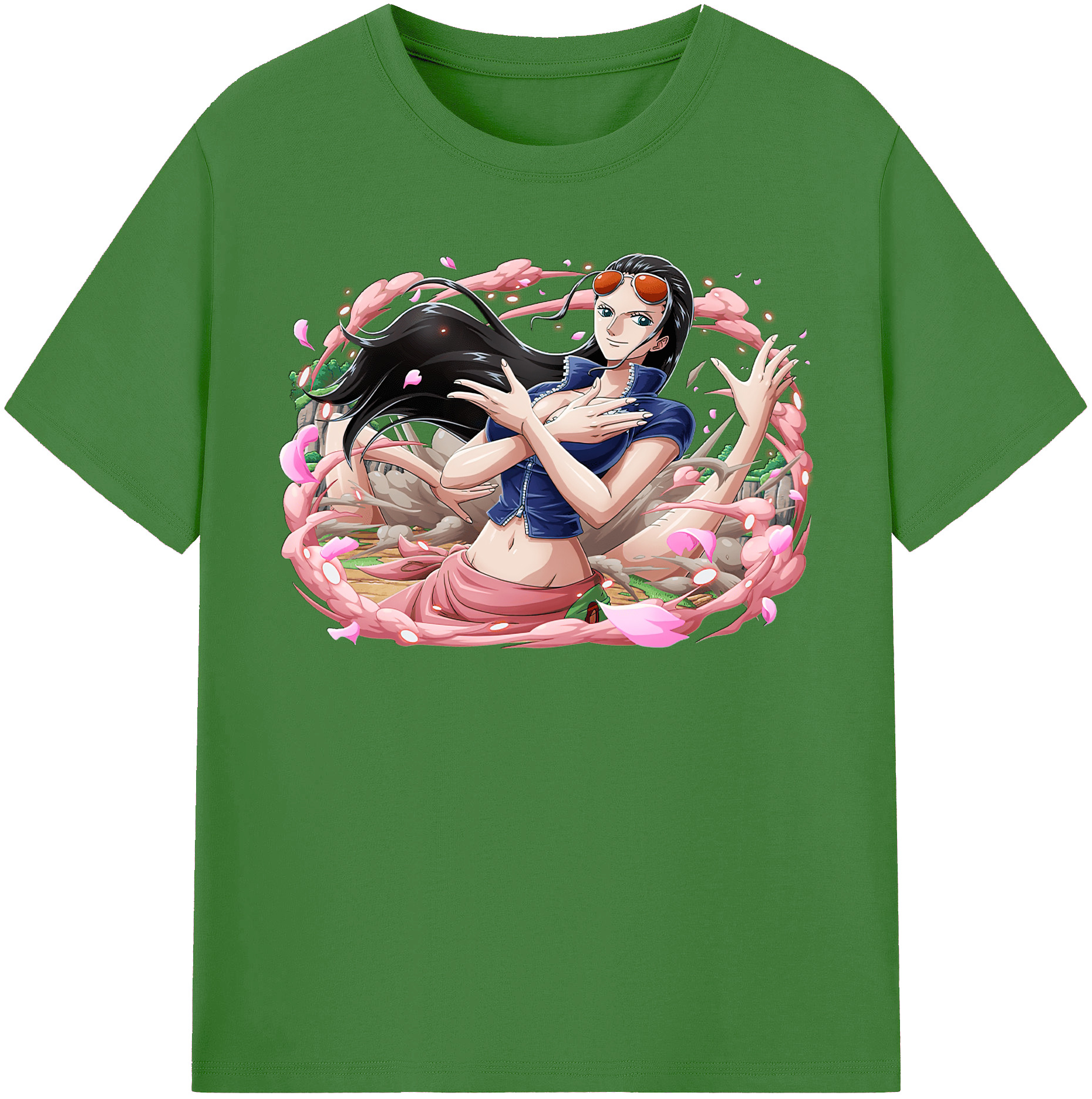 ワンピース ニコ・ロビン ONE PIECE Nico Robin レディースカジュアルプリントTシャツ（綿100％）